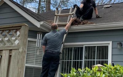 Northwest Exterminating Canton Service Center Helps Clean Out Gutters for Customer