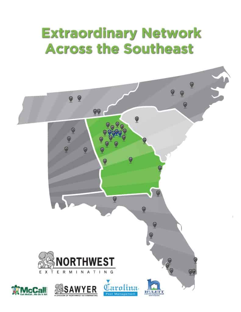 Northwest Exterminating Locations Map