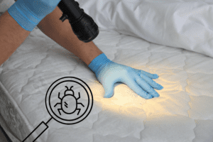 bed bug infestation on mattress seam in Southeast home