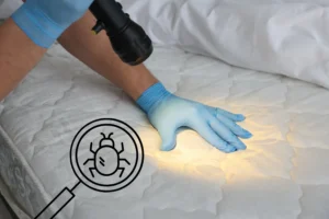 bed bug infestation on mattress seam in Southeast home