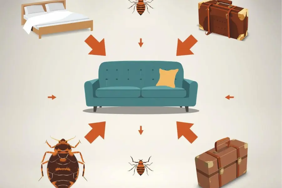 how bed bugs spread between rooms and furniture