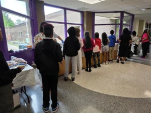 Northwest Teammates at Shadow Rock Elementary in Lithonia Georgia, serving food